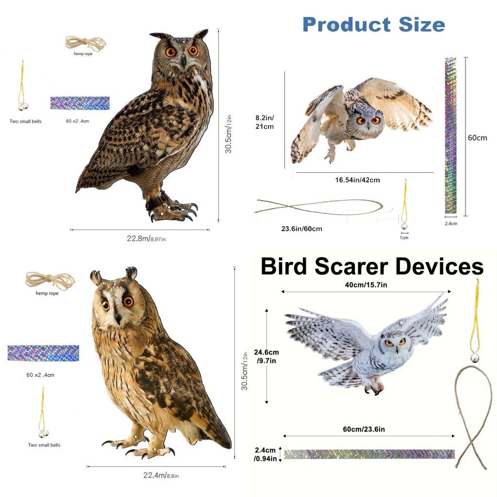 Garden Bird Deterrent Device With Acrylic Eagle Design For Yard Protection