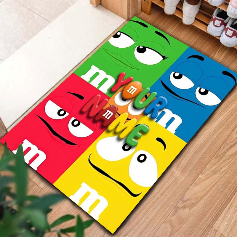 M&M's Custom Name Carpet Rug for Living Room Bedroom Home Sofa Decoration,Kids Play Non-slip Floor Mat