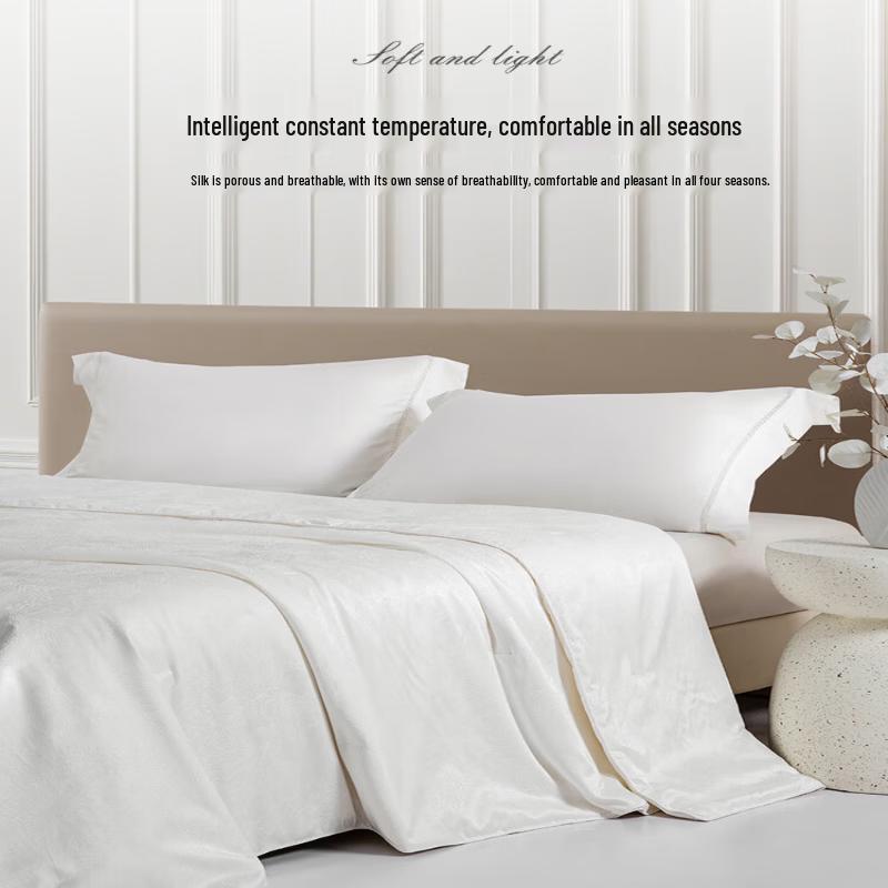 Mengjie Silk Rhyme Heavenly Fragrance Jacquard Tussah & Mulberry Silk 2-in-1 Duvet