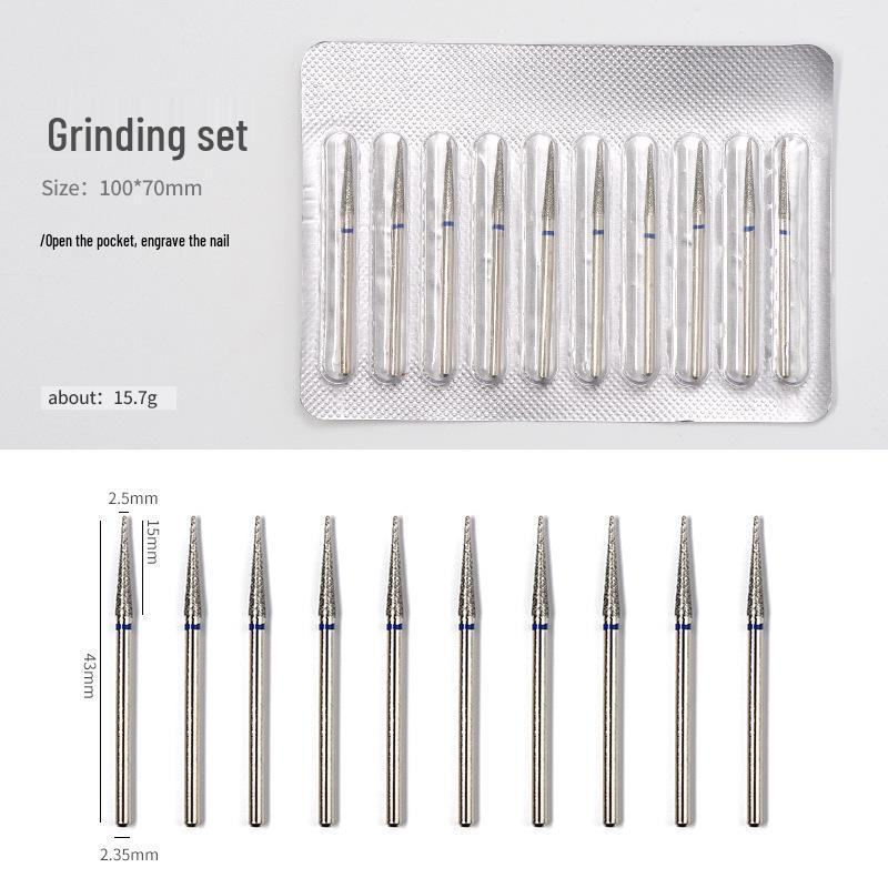 Russian Style Manicure Tool Set with Diamond & Tungsten Steel Grinding Heads