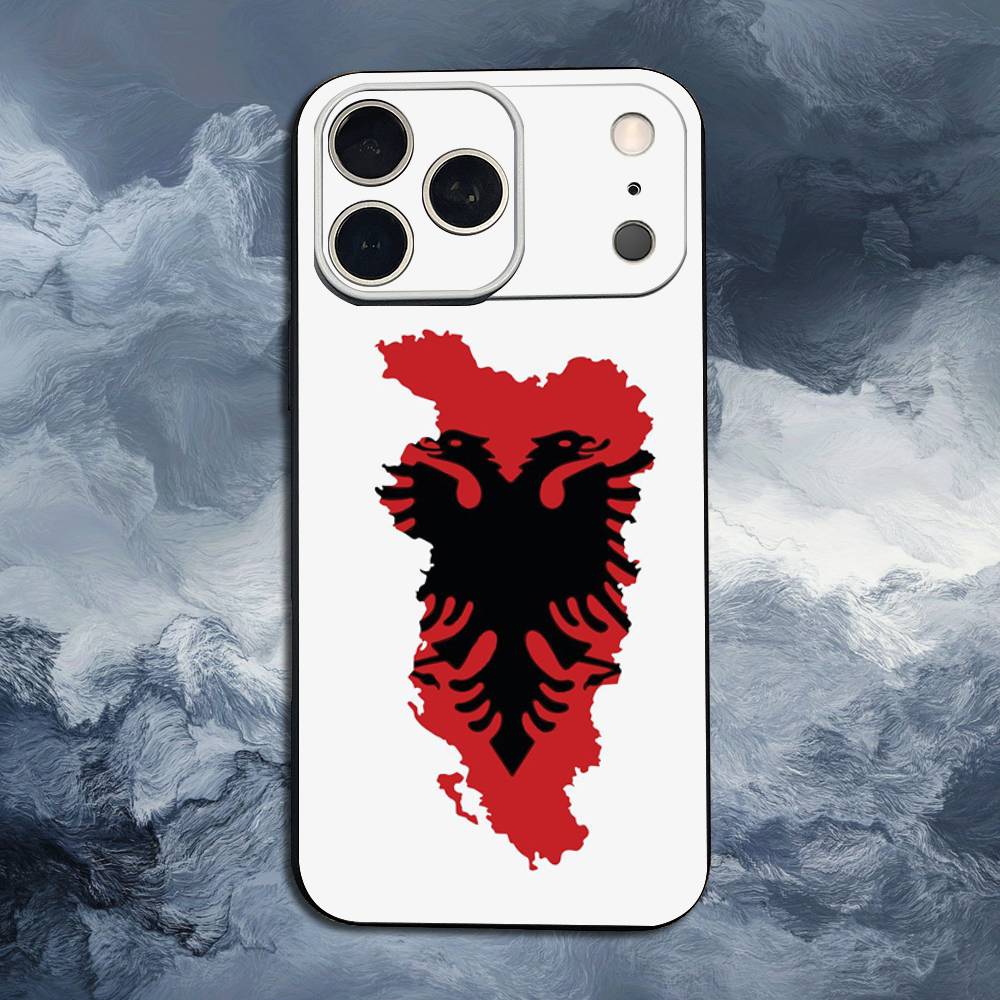A-Albania F-Flag-ES For iPhone 13,16,11,14,17,12,15,Plus,Pro Max,XS,X,XR,SE,Mini,8,7,Phone Case Soft Silicone Black