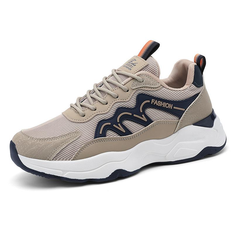 Men's Shoes New Men's Spring Mesh Breathable Casual Sports Running Shoes Fashionable and Lightweight Platform Dad Shoes