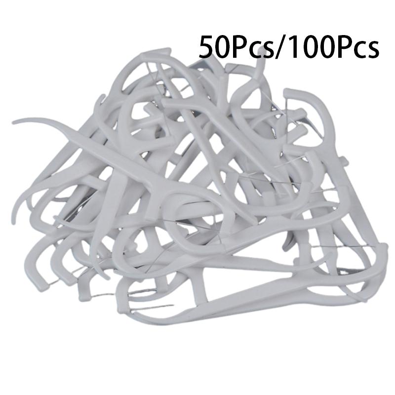 50/100PCS Dental Floss Flosser Picks Toothpicks Teeth Stick Tooth Cleaning Interdental Brush Dental Floss Pick Oral Hygiene Care