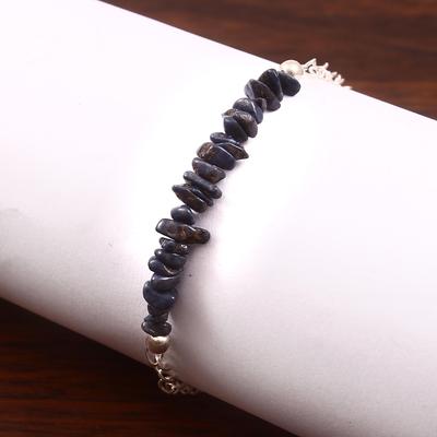 Φυσικό Βραχιόλι Λάπις Λάζουλι Πέτρα Γέννησης Σεπτεμβρίου, Βραχιόλι με Ακατέργαστα Τσιπς, Βραχιόλι από Ασήμι 925, Βραχιόλι με Μπλε Κρύσταλλο Δώρο Για Εκείνη.