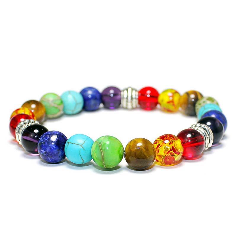 Colorful Lava Stone Beaded Bracelet with Palm and Peach Heart Pendants for Men and Women