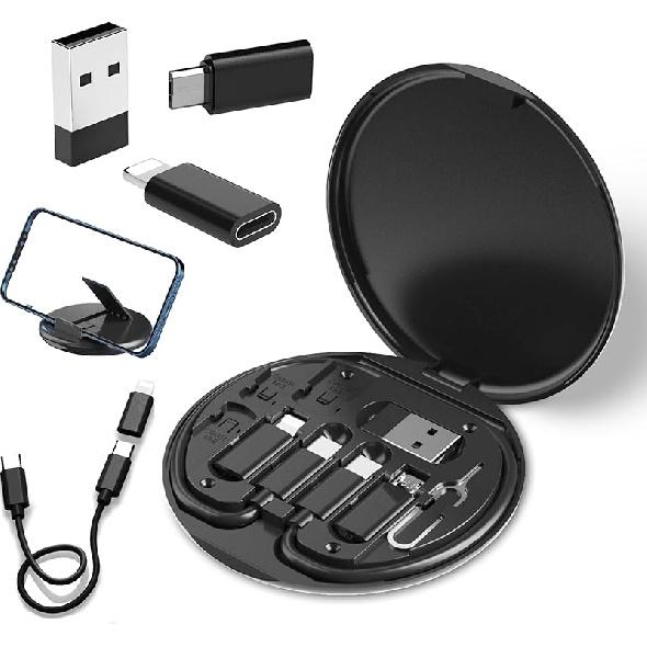 Адаптер USB — USB-C, комплект адаптеров для зарядного кабеля USB-C, содержит несколько OTG-адаптеров для USB Type-C/USB-A/кабеля USB-C (папа)/Micro USB, оснащен