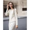 TonLion Women's 2025 A/W Half-Placket Solid Knit Base Layer Top
