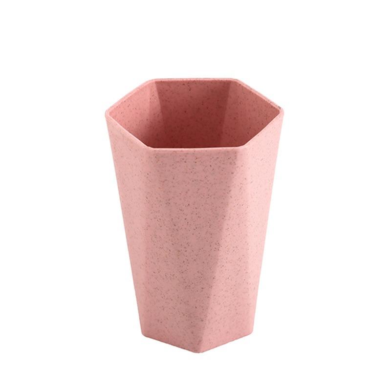 Wheat Straw Toothbrush CupHousehold ToothpickCouple Washbasin Cup Diamond-shaped Toothbrush Cup Mouthwash Cup