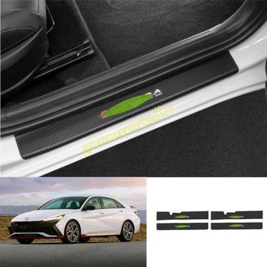 For Hyundai Elantra 21-2024 Carbon Fiber Outer Door Sill Threshold Protector