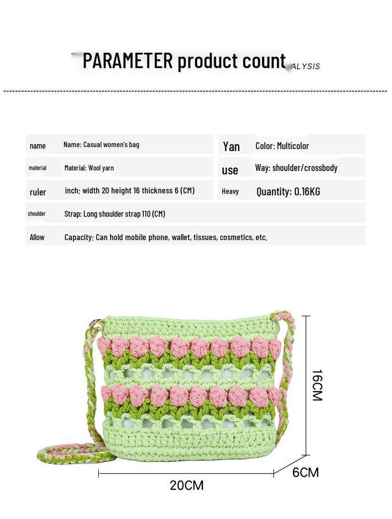 Regnbågstulpan DIY-kit: Handstickad Sommar Dopaminväska - Axel/Crossbody