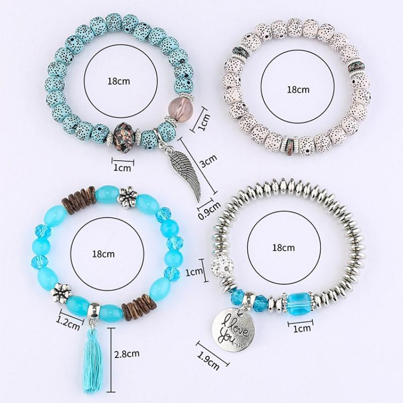 Bohemian Charm Tassel Beaded Bracelet Set for Women