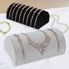 1 piece, flannel half-round pillow necklace display stand, for necklace and bracelet display and storage.