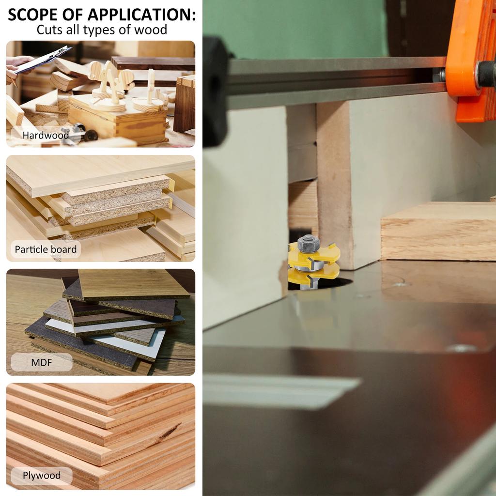 3-12mm T Slot Router Bit 1/2in Shank Handle Belt Bearing Woodworking Tool Router Bits 3 Teeth Wood Router Bit for Countertop2025