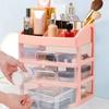 1 szt. Przezroczysty Plastikowy Czterowarstwowy Trzyszufladowy Biurkowy organizer szufladowy Pudełko do przechowywania kosmetyków Stojak do przechowywania na toaletkę