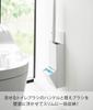 Yamazaki Flushable Toilet Brush Holder with Compatible with Plasterboard 11cm W x D x Floating Toilet Brush Case Includes Drywall Tweezers and Wood
