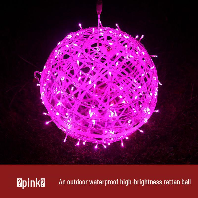 Solar-Powered Waterproof LED Rattan Ball String Lights for Outdoor Landscape and Tree Hanging