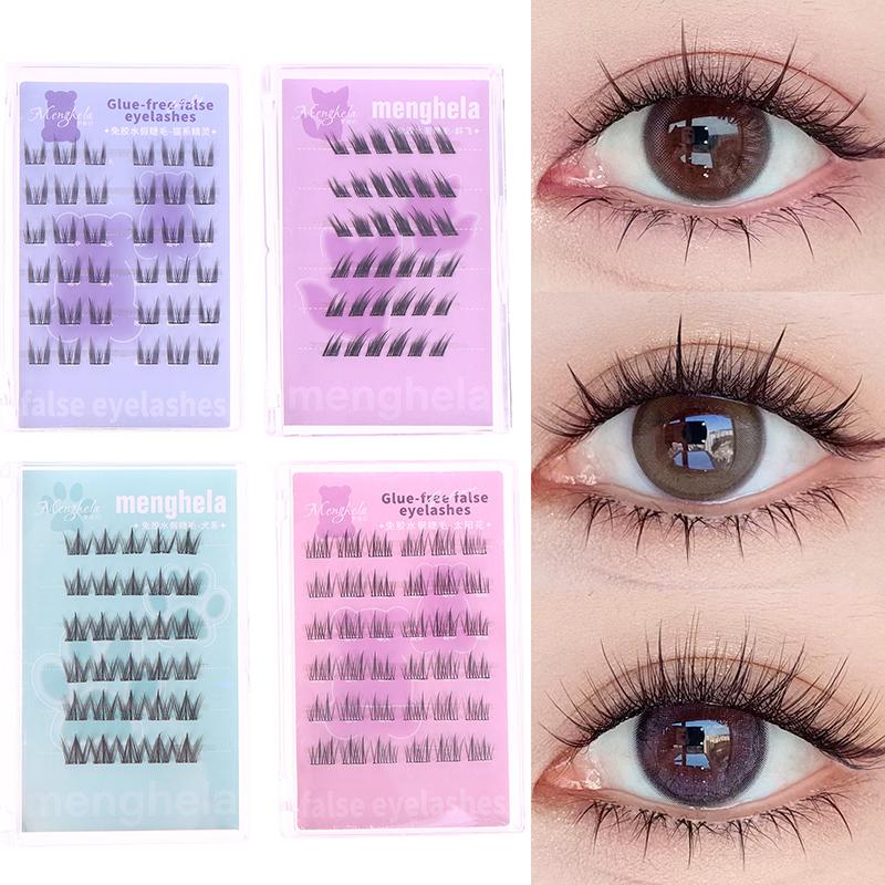36Pcs/Box Glue-Free False Eyelashes Easy-To-Apply Segmented Clusters For Beginners, Fairy-Like Lashes For Woman