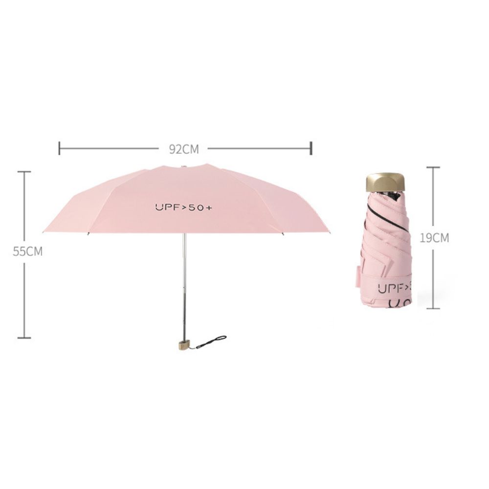 Mini Flat Five Fold Six Bone Umbrella Anti-UV Folding Sun Umbrella  Outdoors
