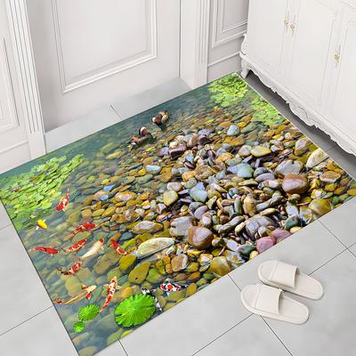 Zerbino d'ingresso colorato tappeto da bagno cucina corridoio zerbino tappeto antiscivolo assorbe acqua cucina bagno tappeto motivo ciottoli pavimento zerbino