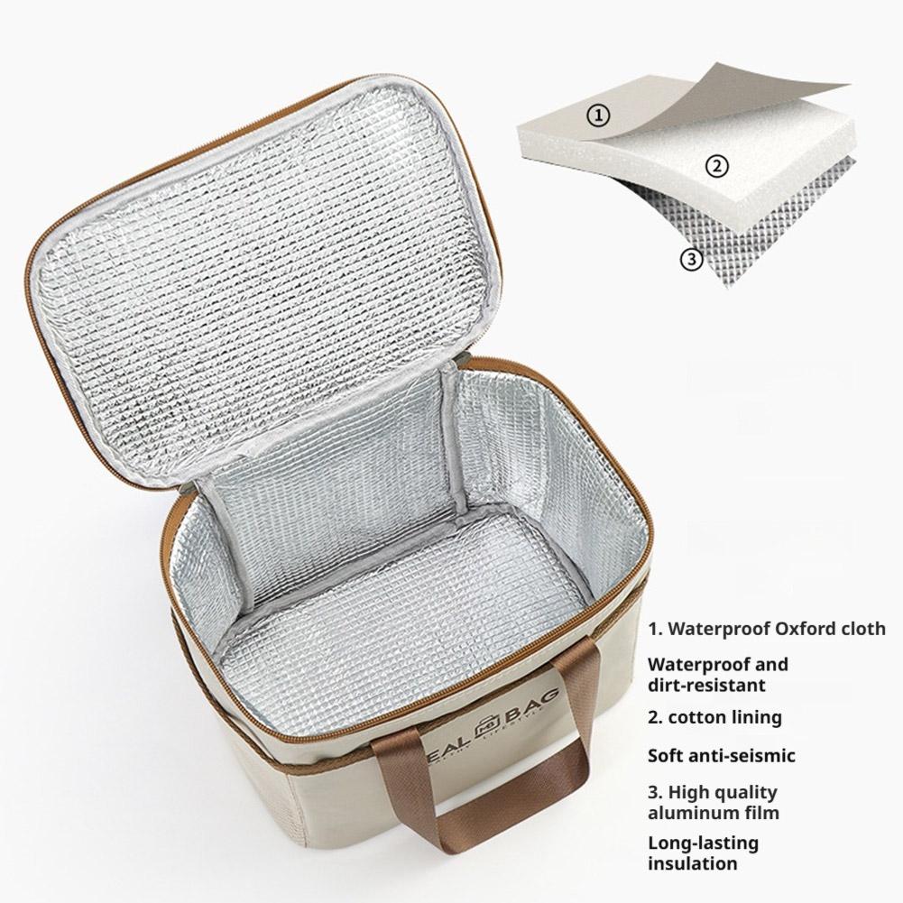 Portable Thermal Bag Food Insulated Box Waterproof Shoulder Strap Insulated Box, Hand-held Lunch Box Bag Large Capacity