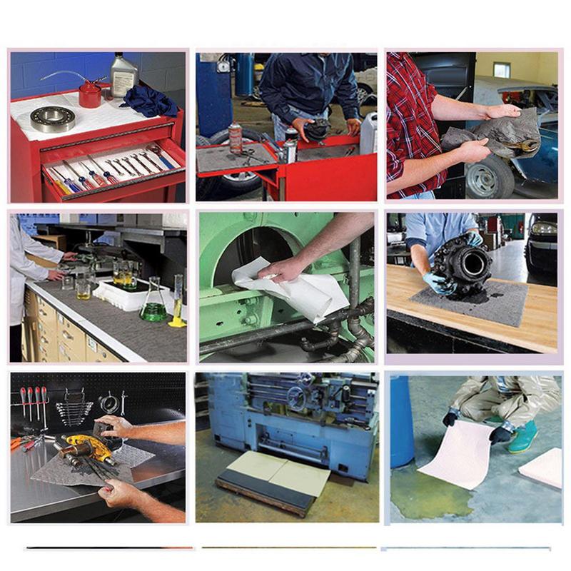 Oil Absorbent Pads 10X Oil Absorbing Pads Oil Spill Pads For Oil-Based & Water-Based Fluids Liquid Pads For Home Garage Basement