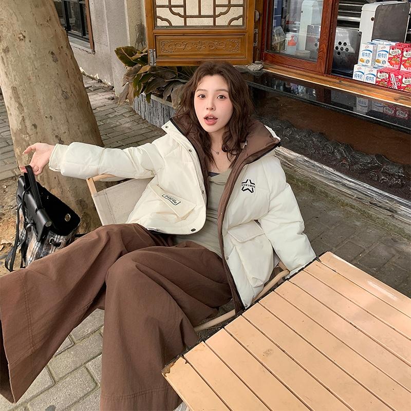 Jesień Zima Pogrubiona Ciepła Parka Kobiety Casual Słodki Jednolity Kolor Duża Kieszeń Luźny Płaszcz z Kapturem Kurtki Odzież Wierzchnia