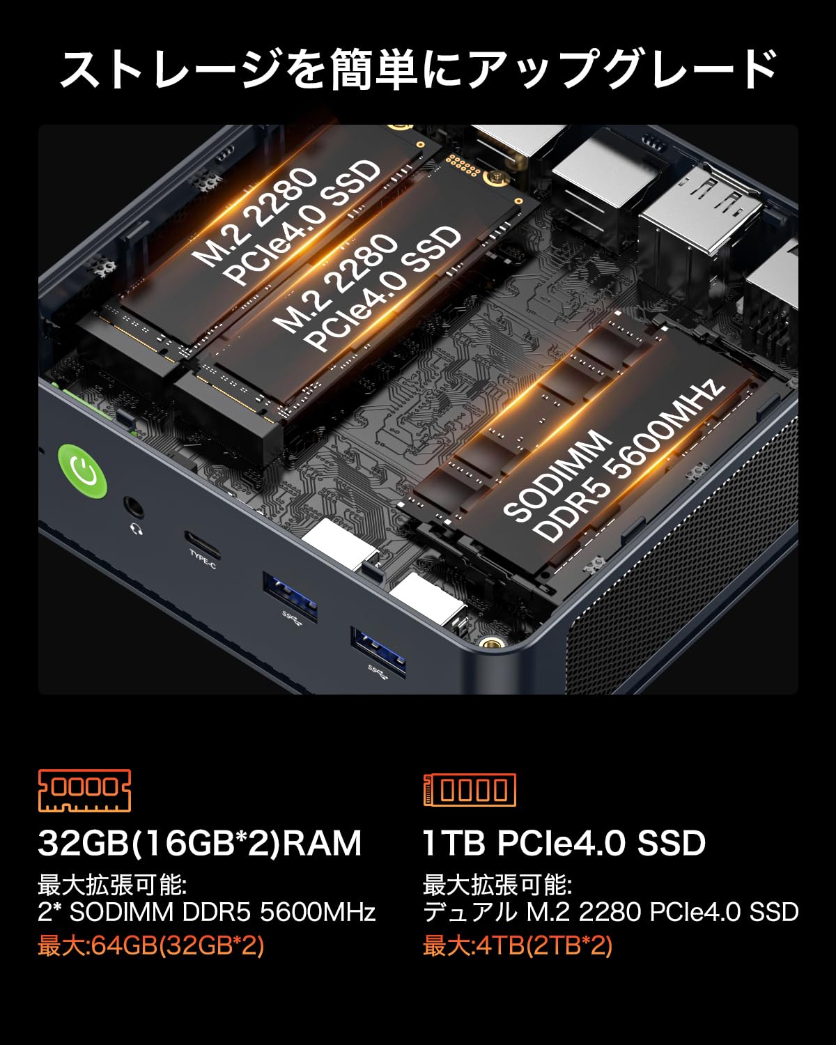 GMKtec K6 Mini PC AMD Ryzen 7 7840HS 16GB RAM DDR5 512GB SSD Win 11 Pro USB 4.0 WIFI 6