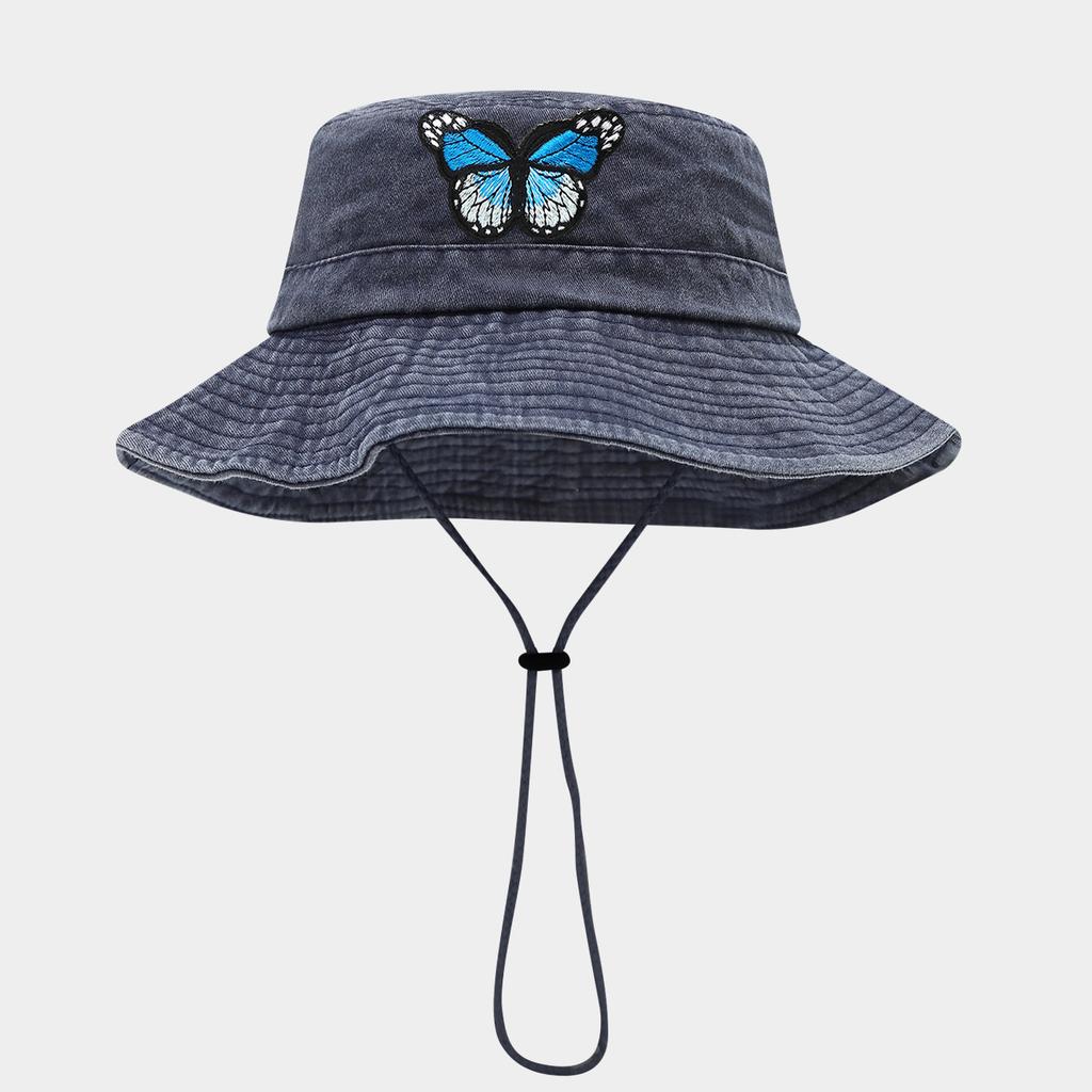Japanischer Stil Gewaschene Baumwolle Sonnenhut Damen Sommer Outdoor Wandern Camping Bergsteigen Hut Herren Angeln Sonnen Eimerhut Mit Seil