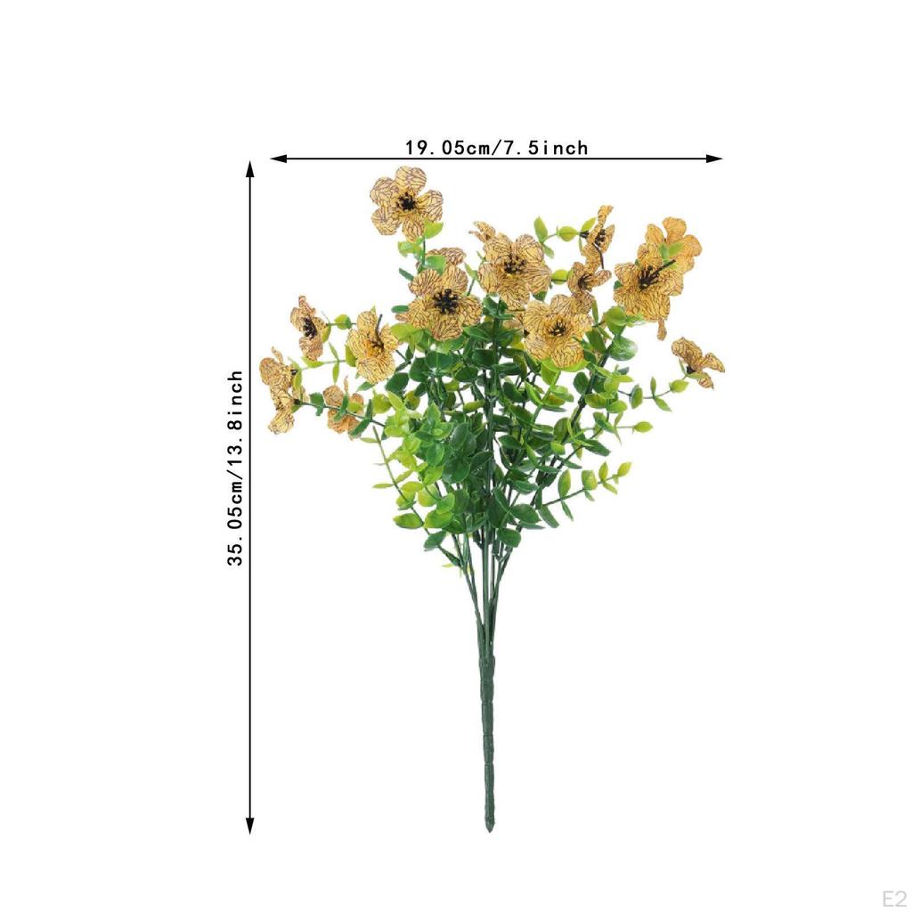 Artificial Violet Flower Bouquet Pick Fake Plant Faux Branch for Backyard