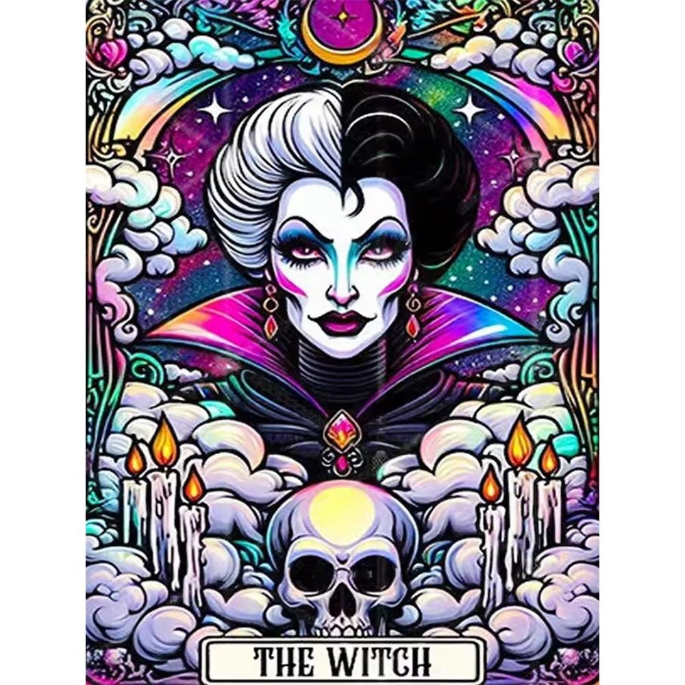 

Disney 5D DIY Diamond Painting Cruella Dark Neon Tarot Style Illustration Full Round Diamond Mosaic Cartoon Dog Embroidery Art Painting Home Decor Round 20x30cm