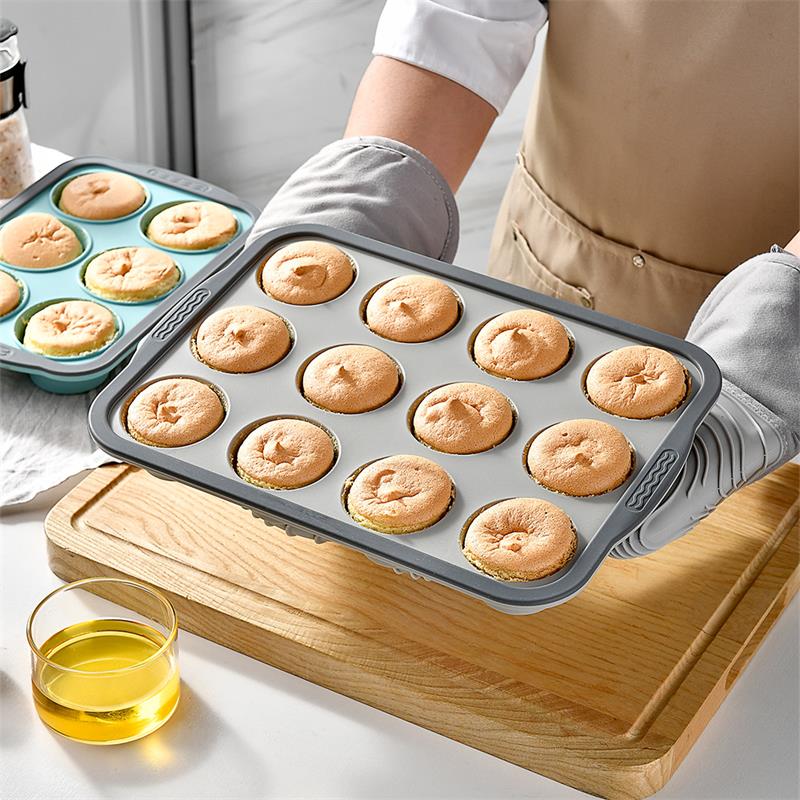 Baking Cupcake Pan Foldable Baking Pan Easy Clean Muffin Pan Flexible Under Heat