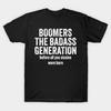 Herren Schwarzes Print-T-Shirt Boomers Die Badass-Generation Lustiges Retro-Vintage-Geschenk No-Cut Transferpapier Druck Baumwoll-T-Shirt