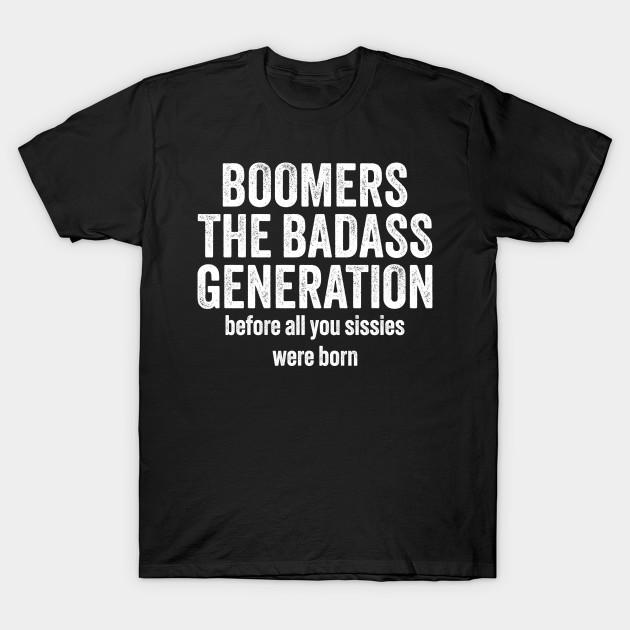 

Men Black Print T-shirt Boomers The Badass Generation Funny Retro Vintage Gift No-Cut Transfer Paper Print Cotton Tshirt M чёрный