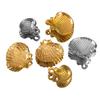 10pcs Striped Sea Shell Pendant Stainless Steel with Hole Bracelet Bohemia Earring Necklace Charm DIY Jewelry Making Wholesale