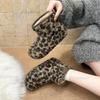 Korean Style Women's Furry Short Boots Flat Sole Plush Lined Winter Warm Ankle Booties Comfortable Shoes for Women Slip-on Botas