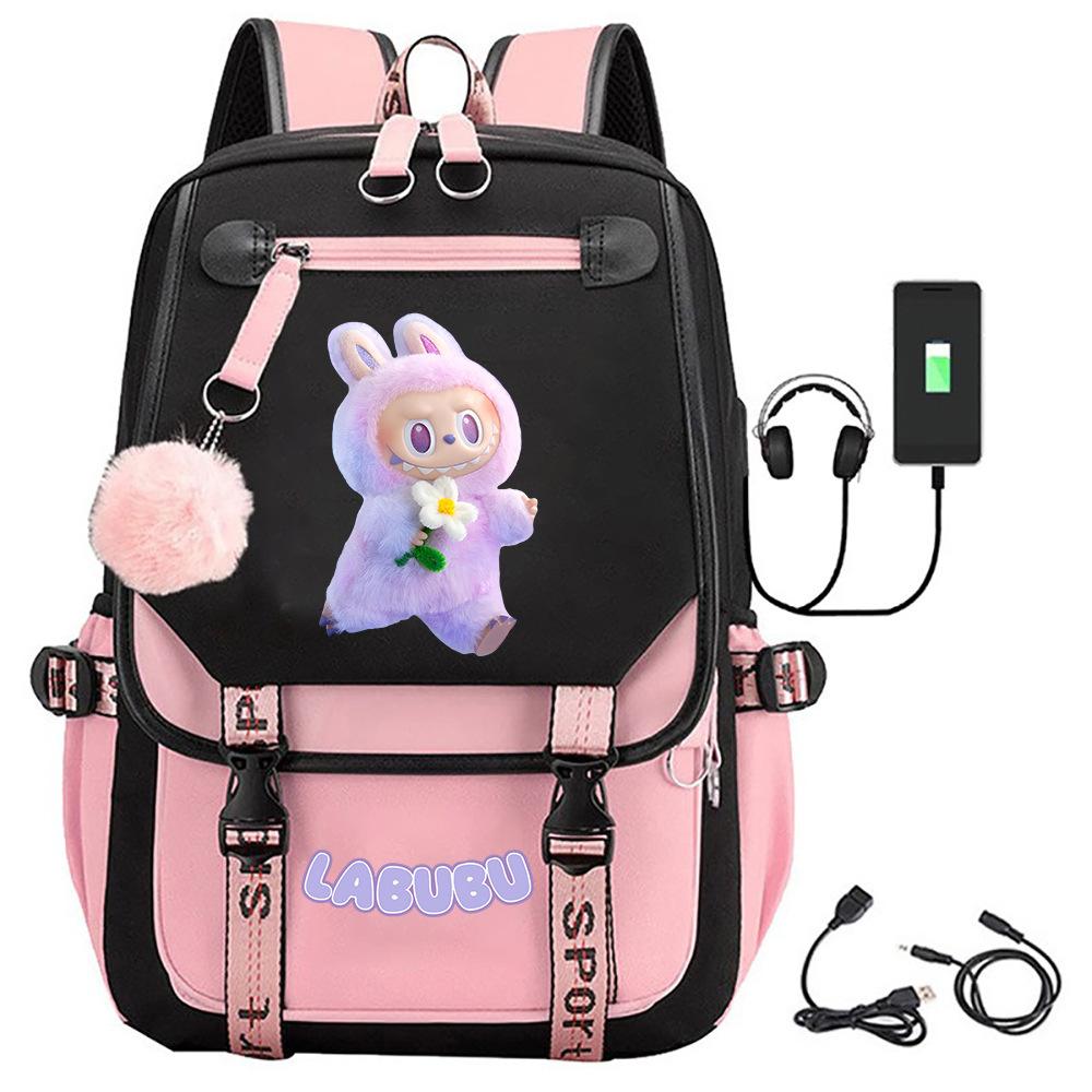 2025 ny labubu 3.0 periferisk trykt ryggsekk skolesekk student campus ryggsekk