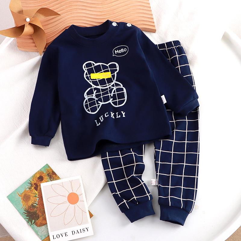 Autumn Sleepwear Pajamas for Girls Boys Long Sleeve Tops+Pants Suits Fashion Home Clothing Baby Kid Sleep Costume
