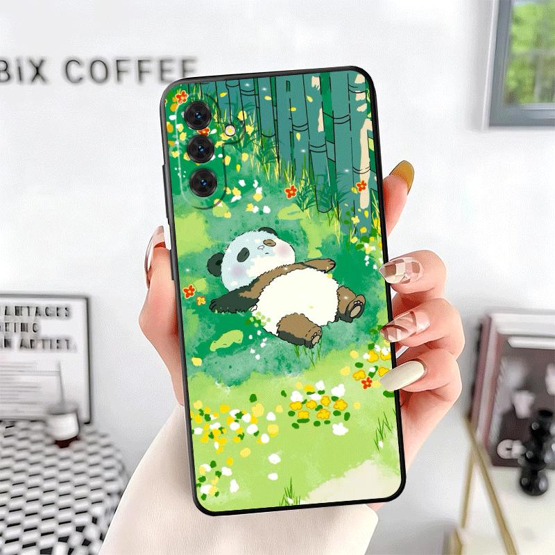 Cute Cartoon Panda Soft Phone Case for Samsung A17 A37 A57 A16 A26 A36 A56 A15 A25 A35 A55 A14 A24 A34 A54 A13 A23 A33 A53 A52 A