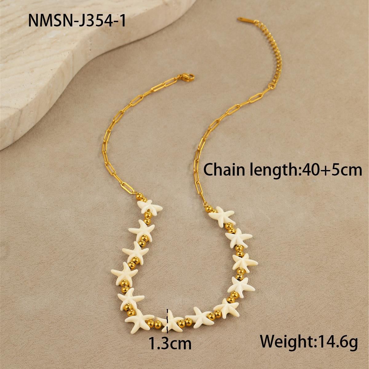 GEMCHIC Women s Summer Starfish Necklace & Bracelet Set, Gold Chain Ocean Beach Jewelry 18K