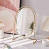 Light Luxury Rotating Makeup Mirror, High Definition Round Cosmetic Mirror for Bedroom Desk, Dorm Home Vanity Table