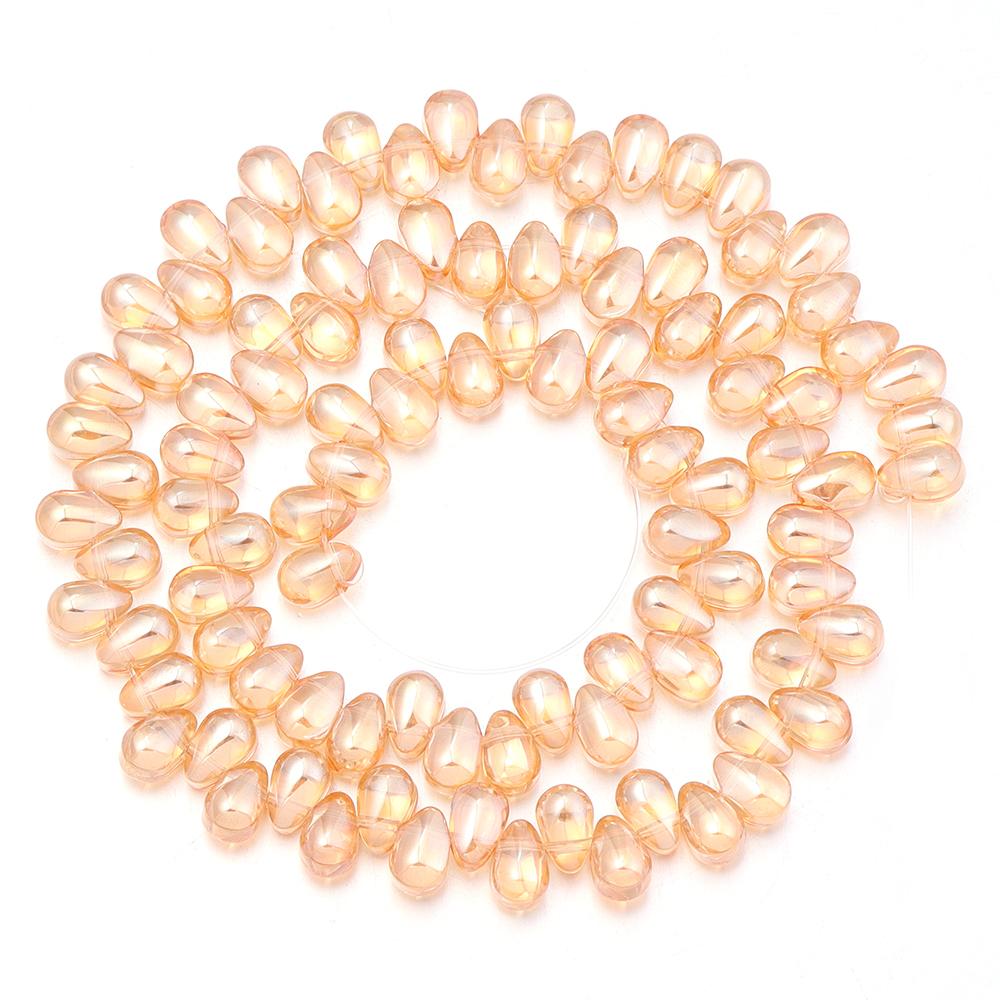 1 Strand 6x9mm Teardrop Glass Beads Colorful Electroplate Loose Spacer Beads For Jewelry Making DIY Bracelets Necklace Supplies