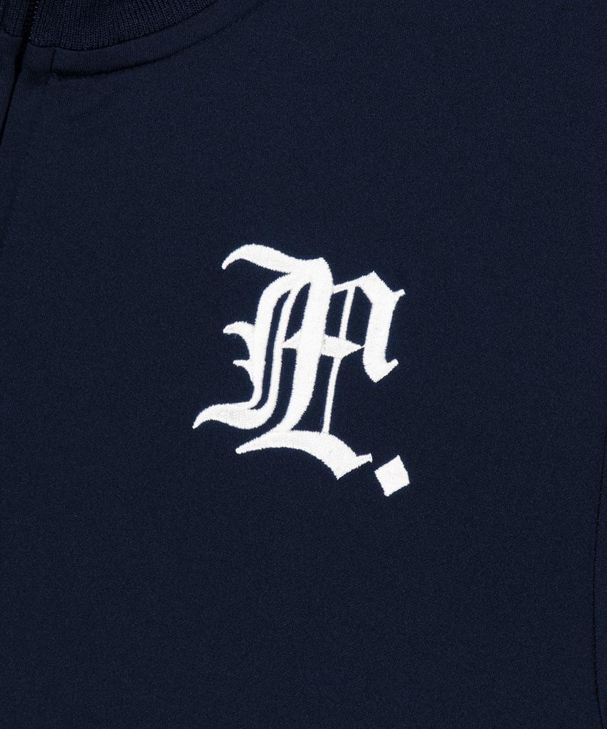 LMC Wm Gothic Football Short Slv Zip-Up Navy
