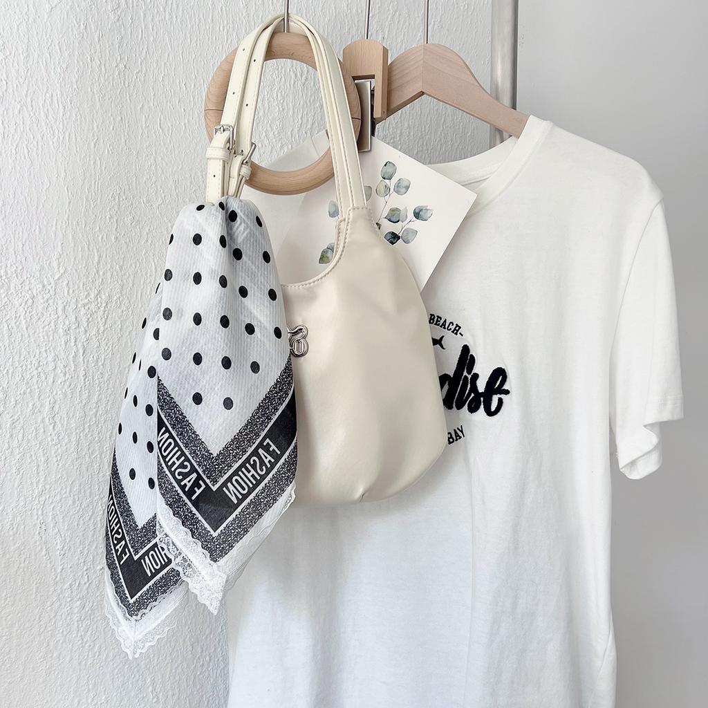 Polka Dot Lace Small Square Scarf Women'S Spring And Summer Atmosphere Retro Versatile Decorative Headscarf