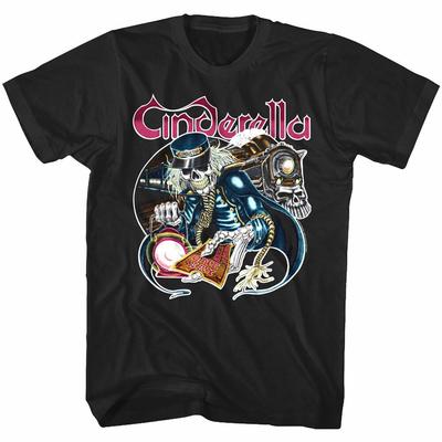 Cenerentola Biglietto di Andata e Ritorno Copertina Album T-shirt da Uomo Anni '80 Glam Rock Band Concerto