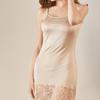 Hosenträger Seide Spitze Slip Kleid Unterkleid Nachtwäsche Ärmellos Rundhals Frühling Koreanisch Klassisch Basic Elegant Trend
