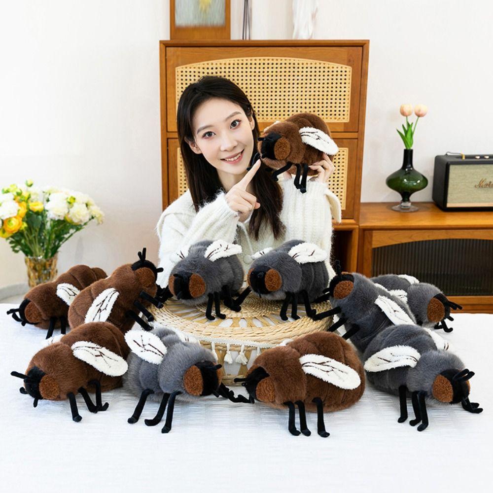 Soft Simulation Fly Plush Toy Fluffy Stuffed Animals Doll Fly Plush Doll  Festival Party Decor