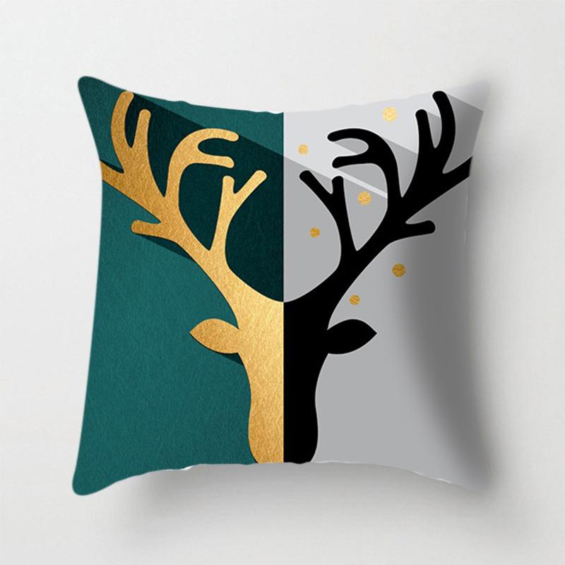 Modern Simple Fashion Geometric Animal Pattern Print Pillow Cover European Style High-end Home Sofa Cushion Cover