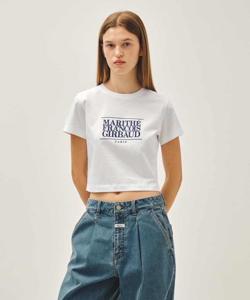 Malittepeulangsowajeobeo W Classic Logo Crop Tee White