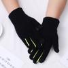 Gloves Men's Winter Warm Fleece Non-slip Couple Solid Color Outdoor Simple Finger Gloves