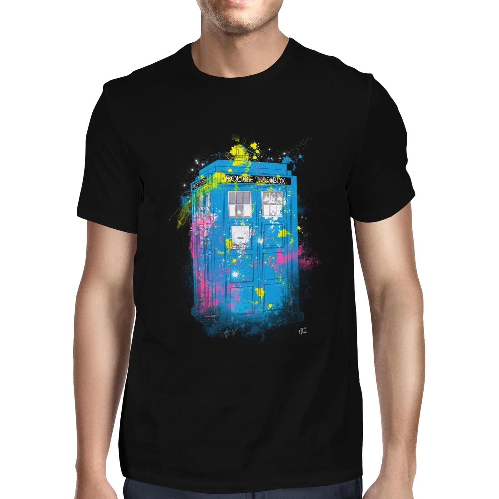1Tee Mens Police Phone Box Splash T-Shirt XS